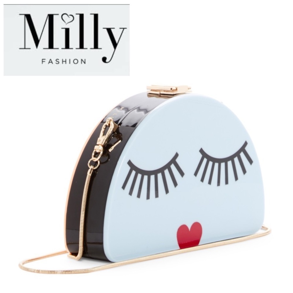 RARE MILLY Half Moon Eyelash Clutch Bag - Picture 3 of 8